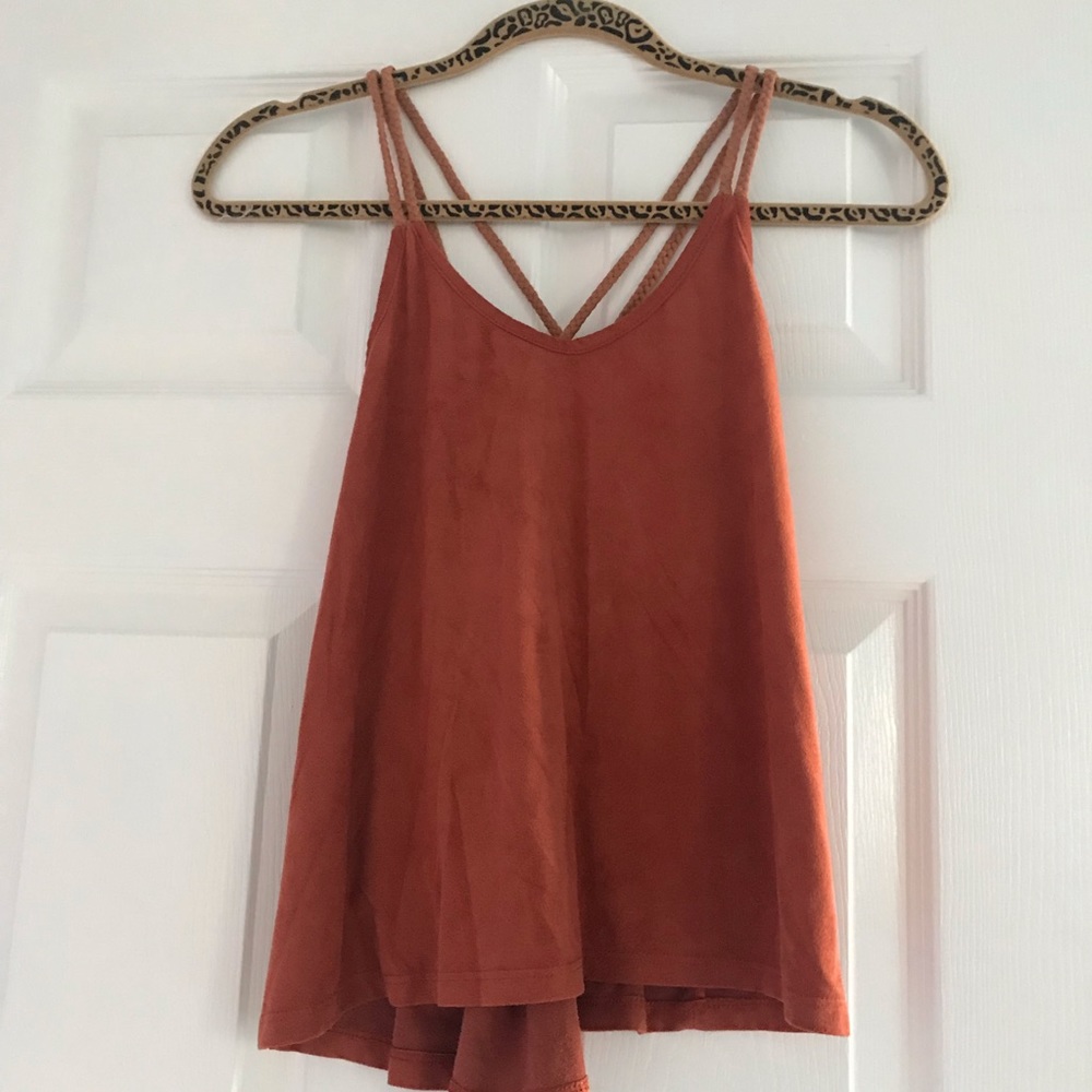 Nordstrom suede orange/brown top